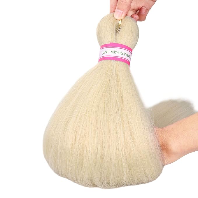 Blonde Braiding Hair Pre Stretched 20 Inch 8 Packs Braiding Hair Extensions for Crochet Box Braids Twists Locs Hair Itch Free Soft Yaki Texture Hot Water Setting (20inch,#613)