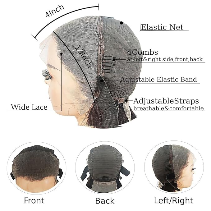 SENSAIRUITE Body Wave Lace Front Wigs Human Hair Wide Lace 180 Density Human Hair Wigs 13x4 Human Hair Lace Front Wigs Pre Plucked 24 Inches Natural Color