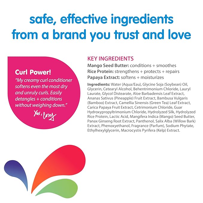 SoCozy Curl Conditioner for Kids Curly Hair (16 Fl Oz Pump) Helps Soften Dry & Unruly Curls, Hair Conditioner & Detangler with Mango Seed Butter, Rice Protein & Papaya Extract, Paraben & Sulfate-Free