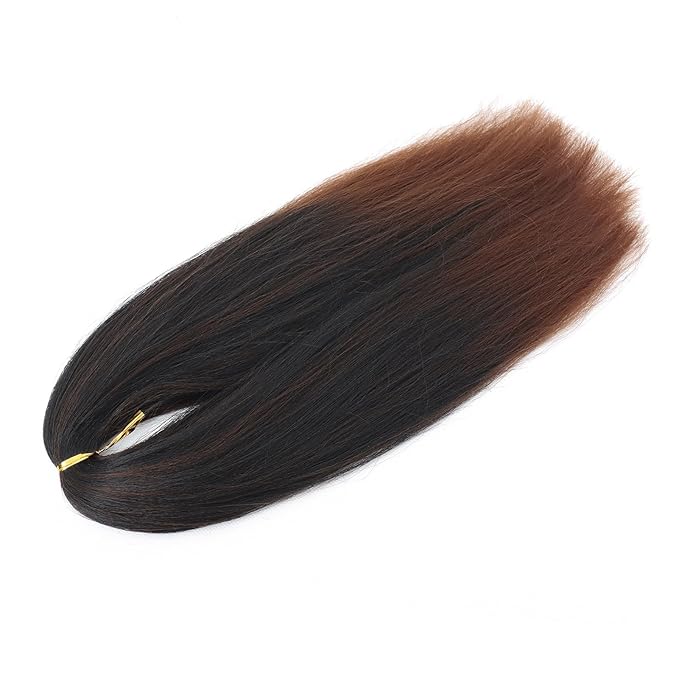 Dorsanee Braiding Hair Pre Stretched 14 Inch 8 Packs Ombre Brown Braiding Hair Extensions for Crochet Box Braids Twists Locs Hair Soft Yaki Texture Hot Water Setting (14inch,#1B/30)