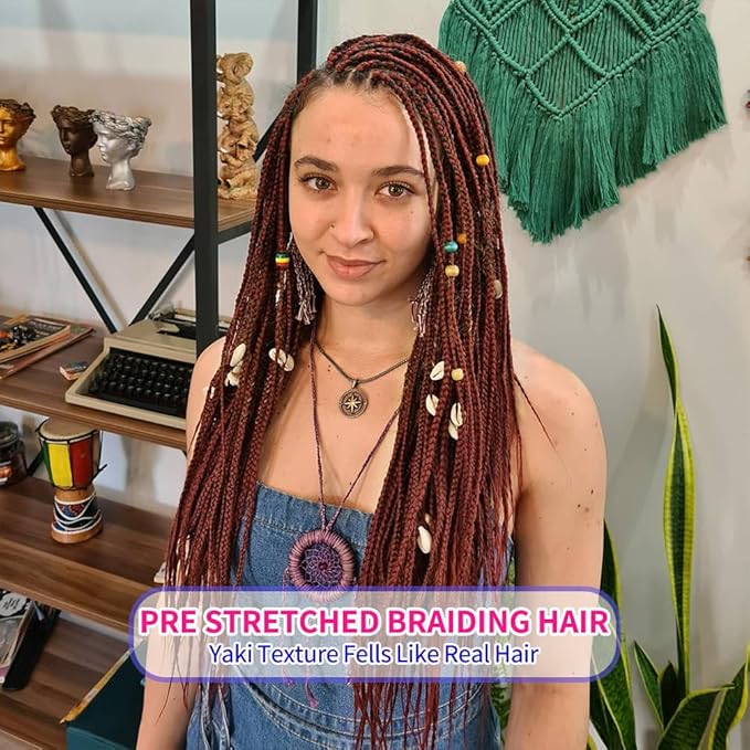 8 Pack Ombre Braiding Hair Pre Stretched - 20" 75G/Pack Premium Pre Stretched Braiding Hair Extensions, Professional Itch Free Hot Water Setting Perm Yaki Texture Prestretched Hair(#350)