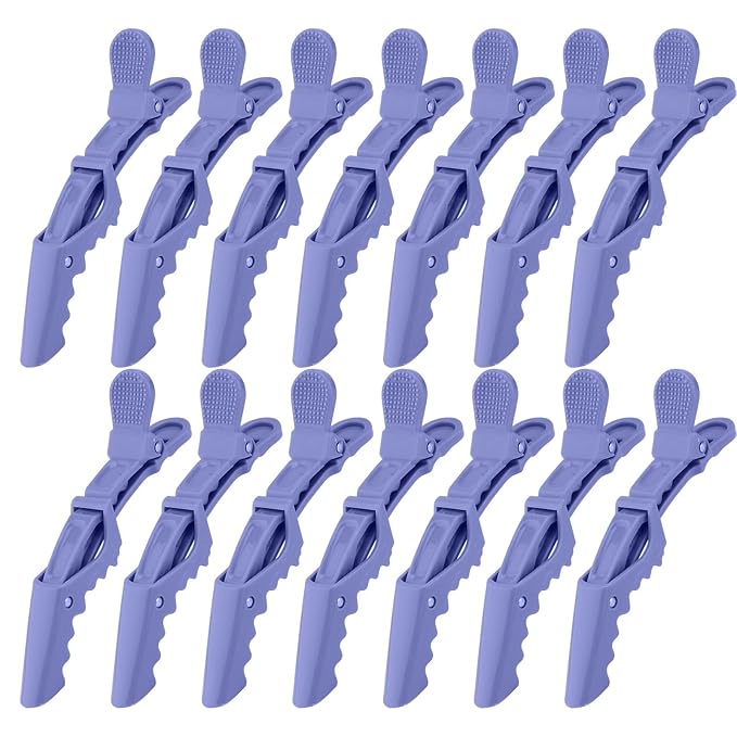 Ondder 14 Pcs Purple Alligator Hair Clips for Styling, Sectioning, Coloring, Cutting, Hair Salon Pro Clips for Women Men Girls Teens