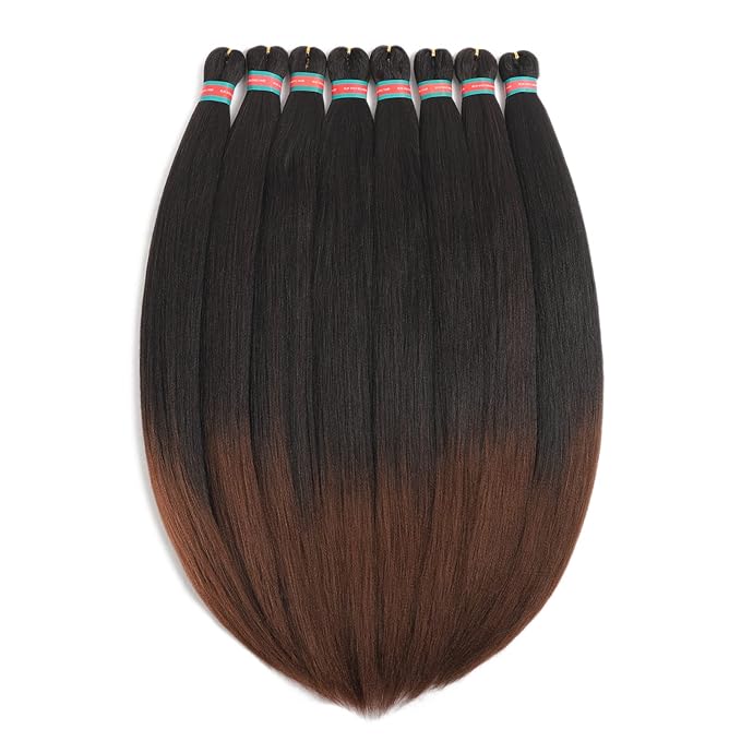 36 Inches Yaki Texture Braiding Hair Pre Stretched, Braid Hair Extensions, Hot Water Setting Pre Stretched Braiding Hair