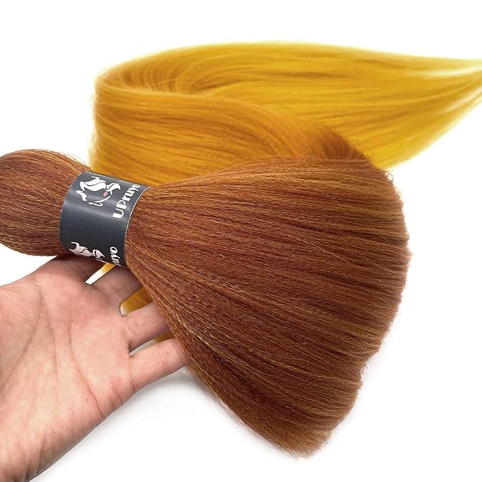 Ombre Braiding Hair Pre Stretched Ginger Golden Box Braids Kanekalo Colored Braiding Hair Extensions for Braiding Knotless Prestretched Pre Sectioned Braiding Hair Ombre 26 inch