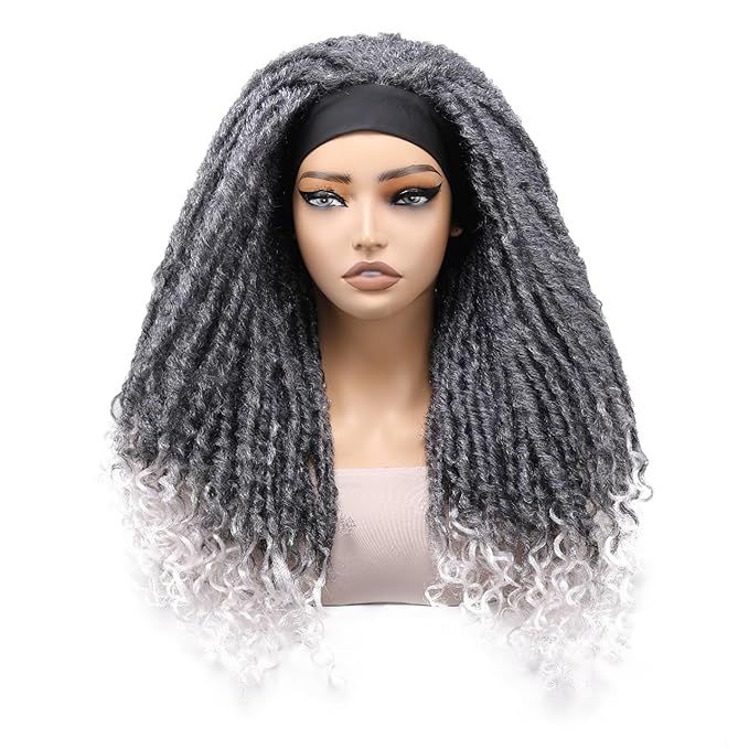 24 Inch Crochet Hair, Crochet Braids with Curly Ends, Goddess Locs Crochet Hair Light Weight & Soft for Women (Grey)