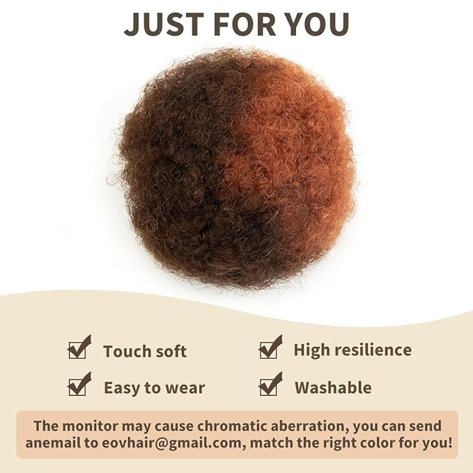 isheeny Medium Human Hair Bun For Girls 5-8 Years Old, Natural Human Hair Drawstring Ponytail Hair Extensions P4-30 For Little Girls, Curly Bun Hairpiece, Soft, And Durable For Repeated Use