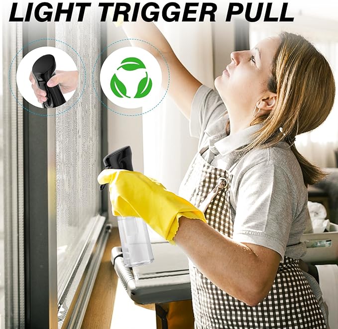 IMPORX Continuous Spray Bottle for Hair (10.1oz/300ml) 2 Pack Home Essentials Spray Bottles For Cleaning Empty Ultra Fine Water Mister Sprayer For Hairstyling Garden Plants Curly Hair Perfume Etc