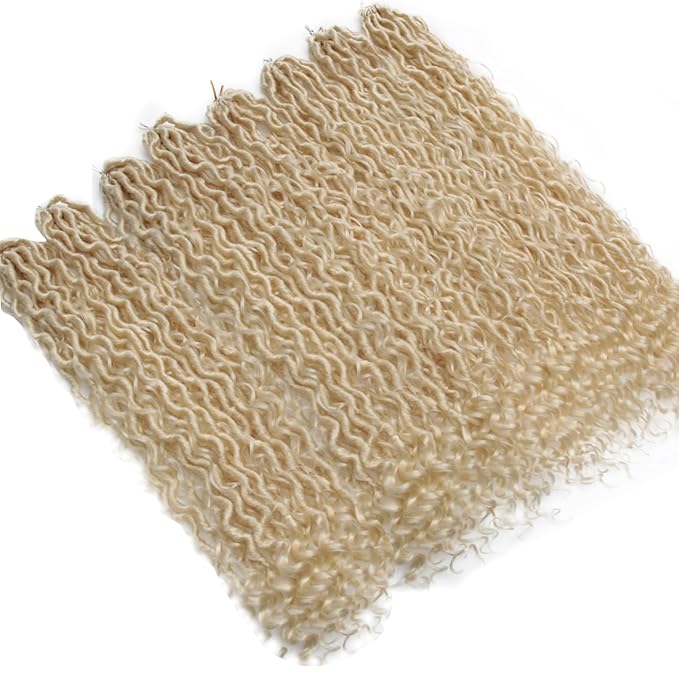 8Packs Goddess Locs Crochet Hair 22Inch Crochet Locs,Boho Faux Locs With Curly Ends River Hippie Locs Bohemian Locs Blonde Crochet Hair for Black Women(613#, 22inch(Pack of 8))