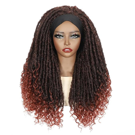 24 Inch Crochet Hair, Crochet Braids with Curly Ends, Goddess Locs Crochet Hair Light Weight & Soft for Women (Red)