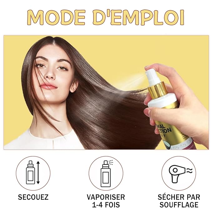 Keratin Protein Serum with Anti-Frizz Control, Hair Repair and Thermal Protection - Coconut Formula for Dye-Free Benefit Treatment (2PCS)