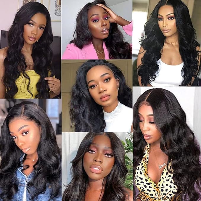 YISEA Brazilian Body Wave Bundles with Lace Frontal (20 22 24+18 Frontal) 100% Unprocessed Human Hair 3 Bundles with 13x4 Lace Closure Frontal Braziian Virgin Human Hair