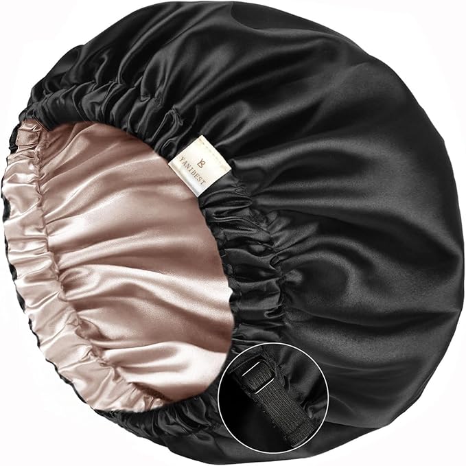 YANIBEST Silk Bonnet Satin Bonnet for Sleeping Women Men, Adjustable Double Layer Hair Bonnet for Curly Braids Reduce Frizz