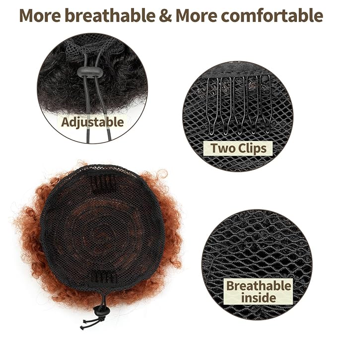 isheeny Small Human Hair Bun For Kids Age 2-5 Human Hair Bun Small Drawstring Ponytail For Little Girls, Curly Fake Hair Bun Natural, Soft, And Durable For Repeated Use (30#, Small 1pcs)