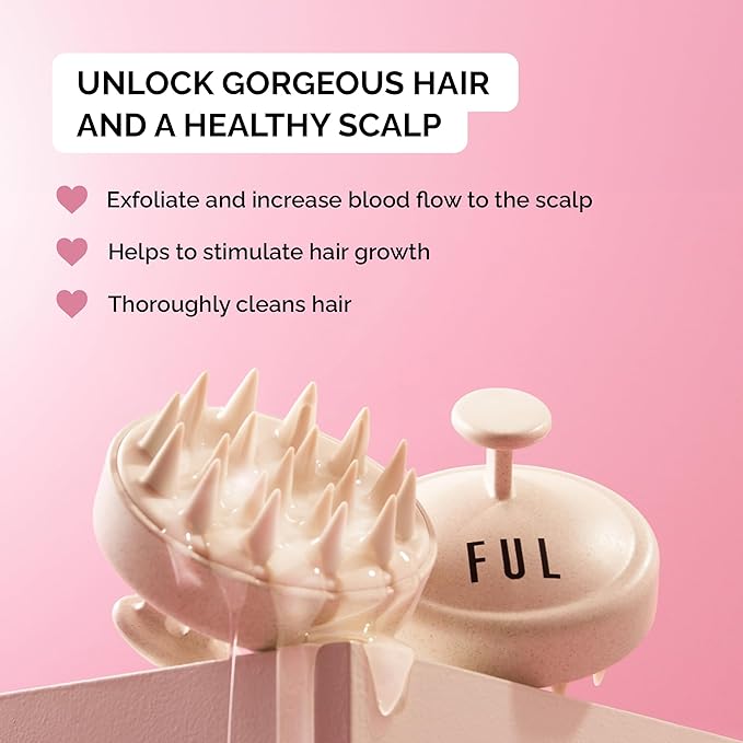 FUL Scalp Massager with Super Soft Silicone Brush for Hair Growth and Exfoliating Scalp, Ideal Scalp Massager Hair Growth Tool and Scalp Brush for Stimulating Hair and Cleansing