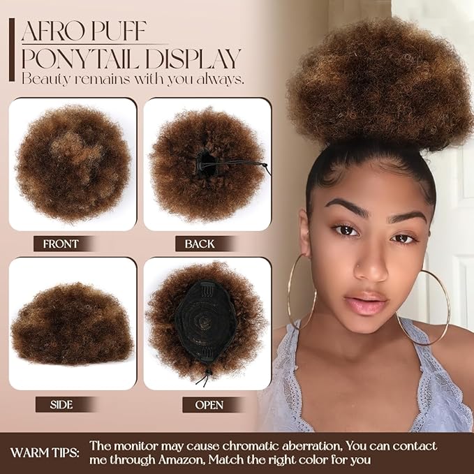 Human Hair Ponytail for Black Women #H4-30 Medium Brown mix Copper Red Brazilian Virgin Human Hair Clip in Hair Extensions for Black Women