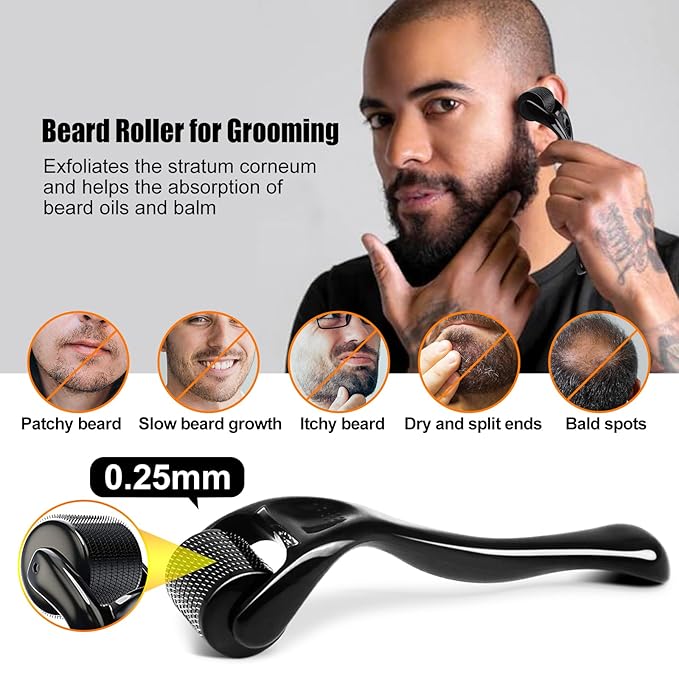 RAFFIN Beard Growth Kit, Upgraded Beard Growth Oil (2Oz) w/Maximum Thickening Biotin & Castor Oil for Spot/Patchy Beard, Achieve Fuller, Thicker & Healthier Beards, Gifts for Him Boyfriend Husband Dad