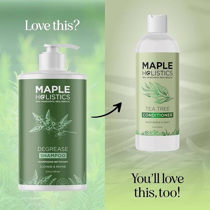 Maple Holistics Clarifying Shampoo for Oily Hair and Scalp - Deep Cleansing Shampoo Build Up Remover with Rosemary Oil - for Greasy Hair & Scalp - Vegan Color Safe Sulfate & Paraben Free (25 Fl Oz)