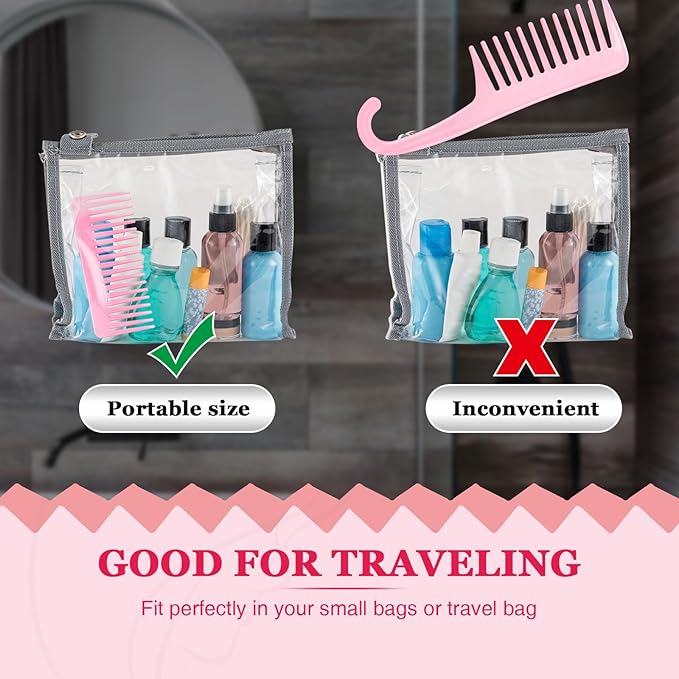 Patelai Wide Tooth Comb Large Hair Detangling Comb for Curly, Wet Dry Hair, No Handle Detangler Accessories(Pink)