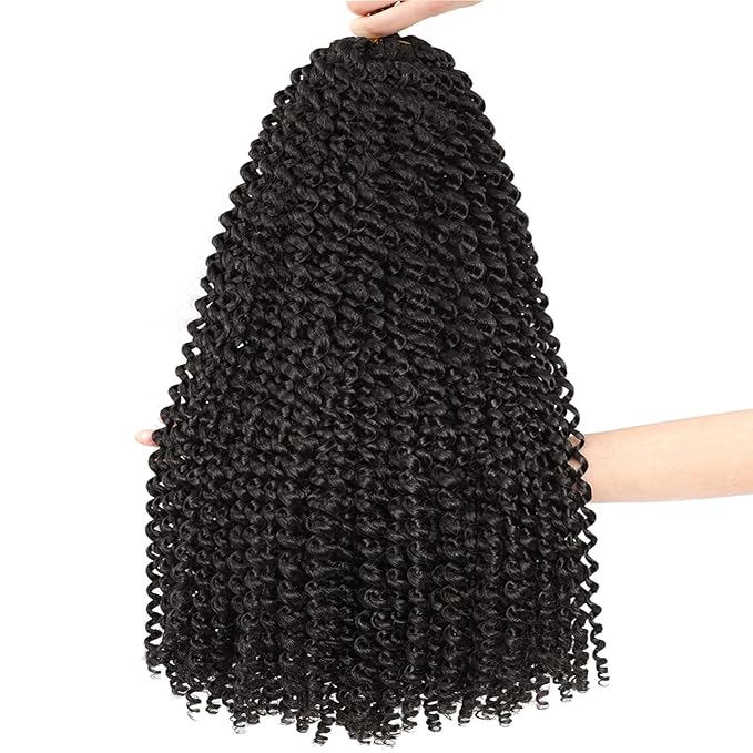 Alrence Passion Twist Hair 14 Inch 8 Packs Water Wave Crochet Hair Curly Braiding Hair For Butterfly Locs Long Bohe Crochet Braids (14 Inch (Pack of 8), 4#)