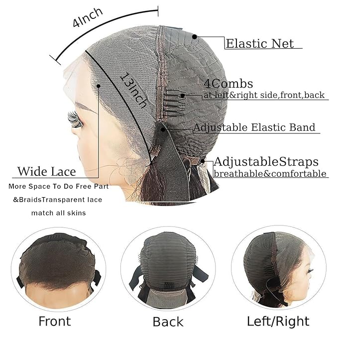 SENSAIRUITE Straight Lace Front Wigs Human Hair 180% Density 13x4 HD Transparent Lace Frontal Human Hair Wigs for Women Pre Plucked Natural Color 18 Inch