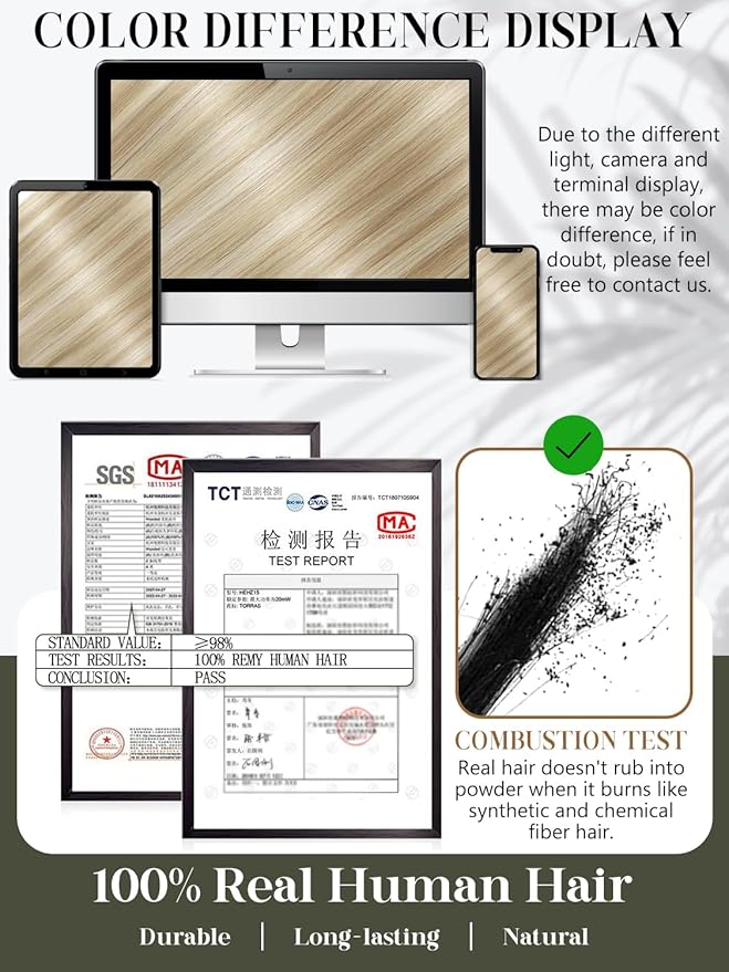 LOXXY Double Sided PU Invisible Real Human Hair Extensions - Butterfly Beaded Weft Hair Extensions - 14Inch 100g Light Brown With Platinum Blonde Highlights, Genius Weft Width 31.5"(80cm)