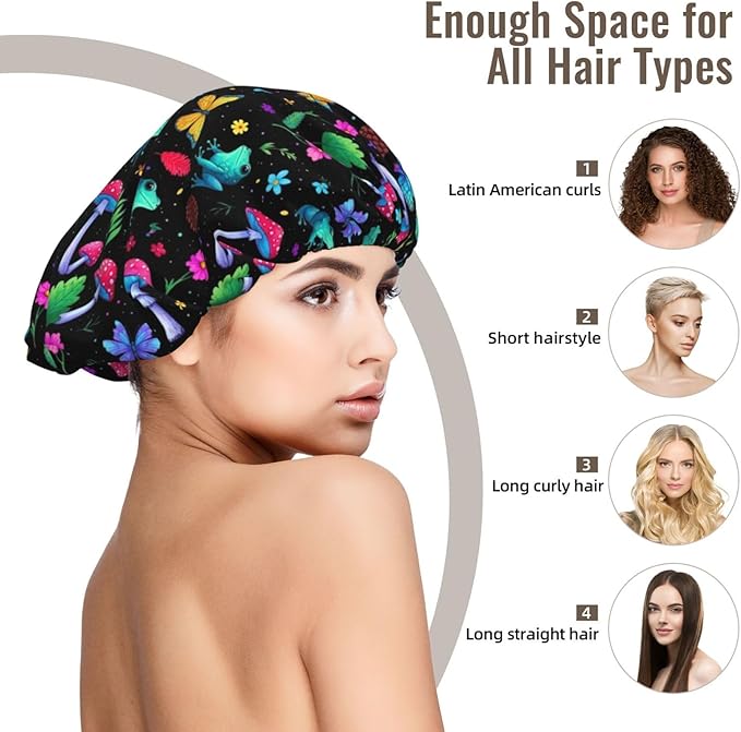 Silk Hair Bonnet for Sleeping, Double Layer Hair Bonnet for Curly Natural Frizz