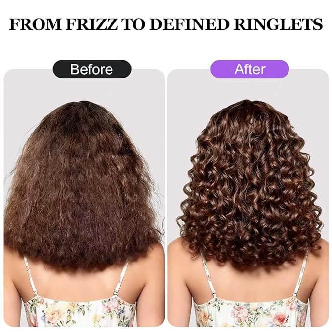 Curl Defining Brush for Thick Coily Hair, Firm-Bristle TPEE Detangling Brush for Coarse 4A–4C Curls, Dual-Sided Wide & Narrow Tooth Brush for Wet & Dry Curl Shaping– Women & Men (2054-Pale Lilac)