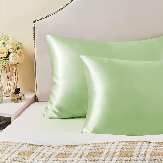 BEDELITE Satin Pillowcase for Hair and Skin, Super Soft Similar to Silk Pillow Cases 4 Pack with Envelope Closure, Cooling Pillowcases for Women Men (20"x40" King Size, Gleam)