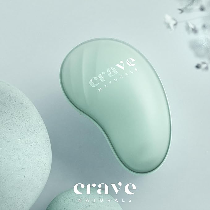 Crave Naturals Mini Detangler Hair Brush Turquoise – Glide Thru Hair Detangler Brush for Women, Kids & Toddlers – Gentle Scalp Care, No-Pain Tangle-Free Hairbrush for All Hair Types, Travel Hair Brush