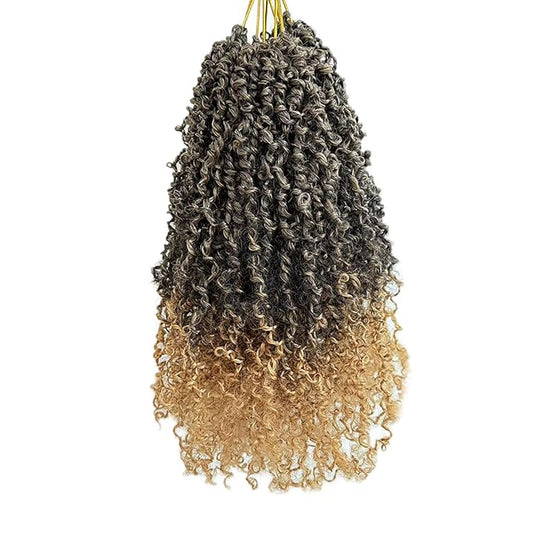 16 Inch Pre-Looped Yanky Twist Crochet Hair, 30 Strands/Pc, Mini Passion Twists, Senegalese Braiding Hair (T27, 8 Pcs/Pack)