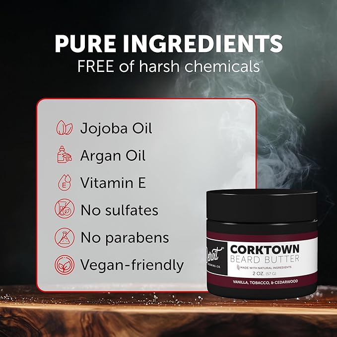 Detroit Grooming Co. Beard Butter for Men | Softens, Thickens & Hydrates with Safflower Oil & Shea Butter | Corktown Scent, 2oz