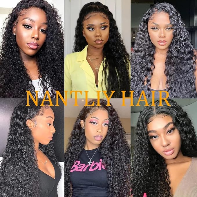 34Inch Deep Wave Lace Front Wigs Human Hair 13x6 Lace Front Wigs Human Hair Pre Plucked 200% Density for Women Deep Curly Glueless Wigs Human Hair Pre Plucked with Baby Hair 34Inch