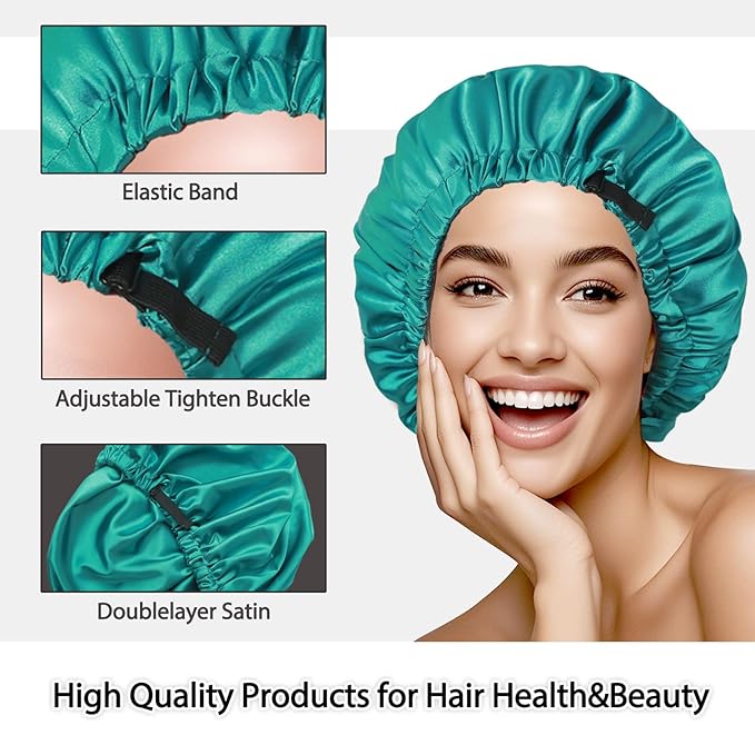 Silk Bonnet for Sleeping Women,Adjustable Satin Bonnet for Women Curly Natural Hair,Double Layer Anti Frizz Soft Sleep Cap.