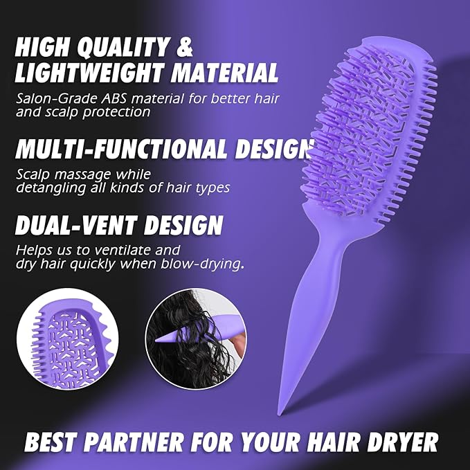 Candy Brush Curl Defining Vented Hair Brush for Effortlessly Detangling Shaping and Styling, Airflow Brush with EdgeLift for All Wet or Dry Hair Types for Women and Girl, Reduce Pulling and Frizzing