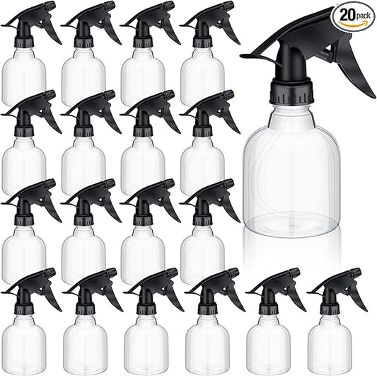 20 Pieces Plastic Spray Bottles Bulk 8 oz/250ml Small Empty Spray Bottles Sprayer for Hair Mister Spray Bottle Watering Plants Showering Pets