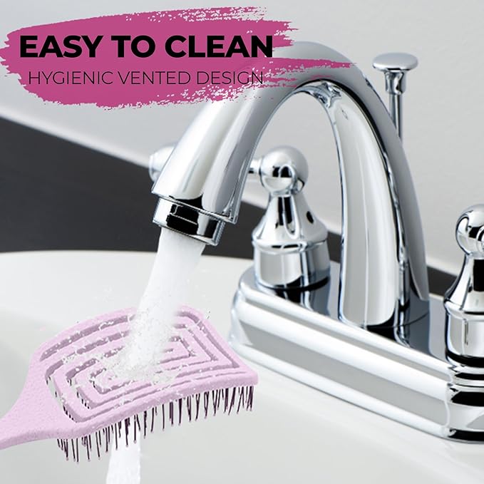 Fiora Naturals Paddle Hair Brush for Thick Hair - Detangler Brush for women - Vented Hairbrush for Gentle Detangling, Best Hair Brush for Wet or Dry Hair - Pink