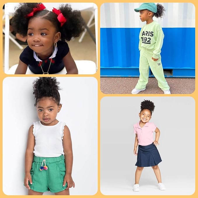 Kids Ponytail Afro Puff Ponytail for Black Women Human Hair Buns 2PCS/Pack 4 Inch for Girls Kids Children Babies Small Size Natural Black Kinky Curly Hair Updo Donut Chignon