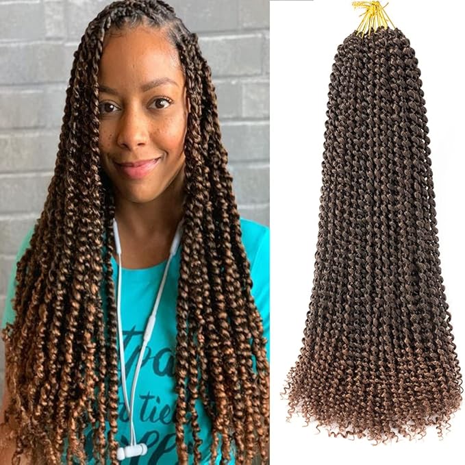 8 Packs Passion Twist Hair 30 Inch Passion Twist Crochet Hair For Black Women Water Wave Crochet Braiding Hair Extensions (30 Inch, 1B/30)