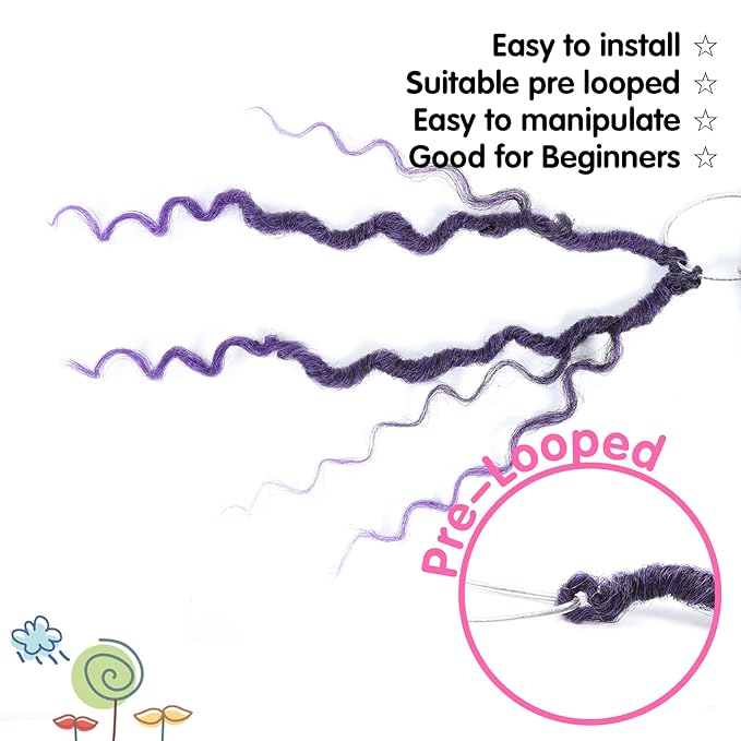 Fulcrum Goddess Locs Crochet Hair 10 Inch, 8 Packs New Faux Locs Crochet Hair for Black Women, Crochet locs with Curly Ends (10Inch (Pack of 8), 1B/Purple#)