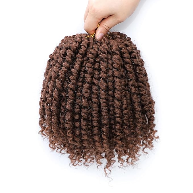Passion Twist Crochet Hair 6Inch Passion Twist Hair 8 Packs Pre-Twisted Passion Twist Crochet Hair for Black Women Soft Passion Twist Curly Crochet Hair 6"(Pack of 8) 30#