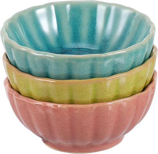 3Pcs Ceramic Essential Oil Bowls 2.83 Inch Spa Mixing Dishes for Aromatherapy Facial Mask and Hair Color Treatments Smooth Finish Salon Color Bowls