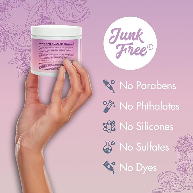 MopTop Curly Hair Gel Custard - Styling Gel for Moisturizing and Defining Soft Curls, Lightweight and Anti Frizz, Curly Hair Products for Waves, Coils & Kinks (Citrus Kumquat, 8oz)