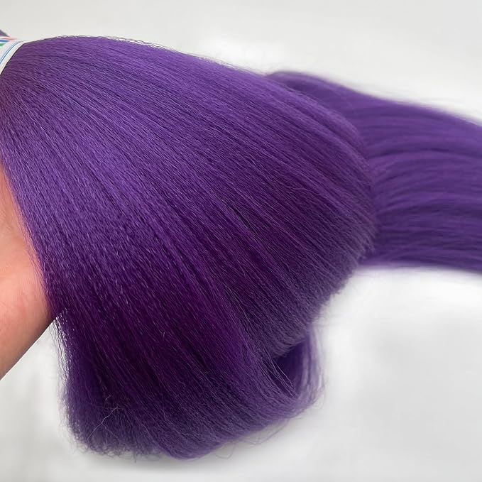 Purple Hair Extensions For Braids Kids Long Purple Braiding Hair Pre Stretched 26 Inch Synthetic Hair For Braiding Knotless Hypoallergenic Non Toxic Pre Sectioned Braiding Hair 3Packs