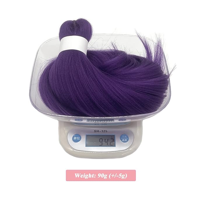 Purple Braiding Hair Pre Stretched Synthetic Braiding Hair Extensions for Braiding Box Braids Crochet Knotless Kids Micro Jumbo Pre Sectioned Braiding Hair Color 26 inch 3 pack