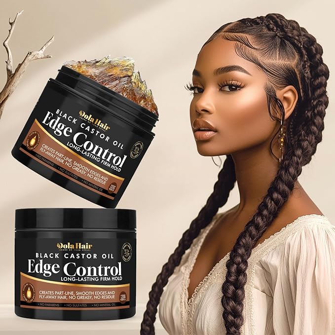 Edge Control Gel for 4C Hair Braiding Hair Gel Firm Hold, Hair Styling Wax Non-Greasy No Flaking 4.2 Oz