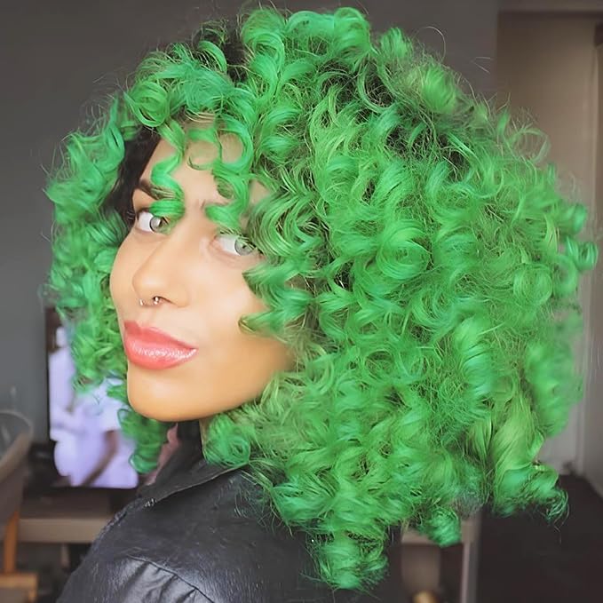 Green Ombre 3Packs 2X Ringlet Wand Curl Jamaican Bounce 8 inch Synthetic Crochet Hair Extensions Crochet Braiding Hair 60 Roots