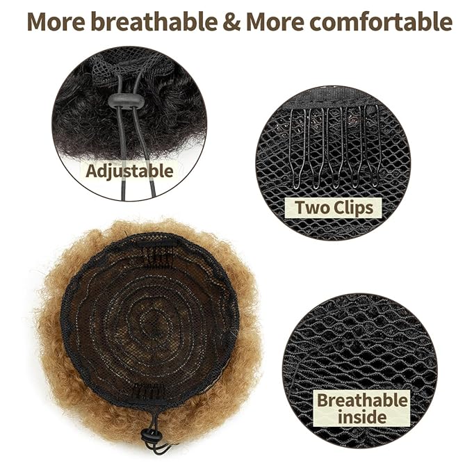 isheeny Medium Human Hair Ponytail Extension For Girls Ages 5-8, Natural Human Hair Drawstring Ponytail Hair Extensions For Little Girls, Curly Hairpiece, Soft, And Durable For Repeated Use