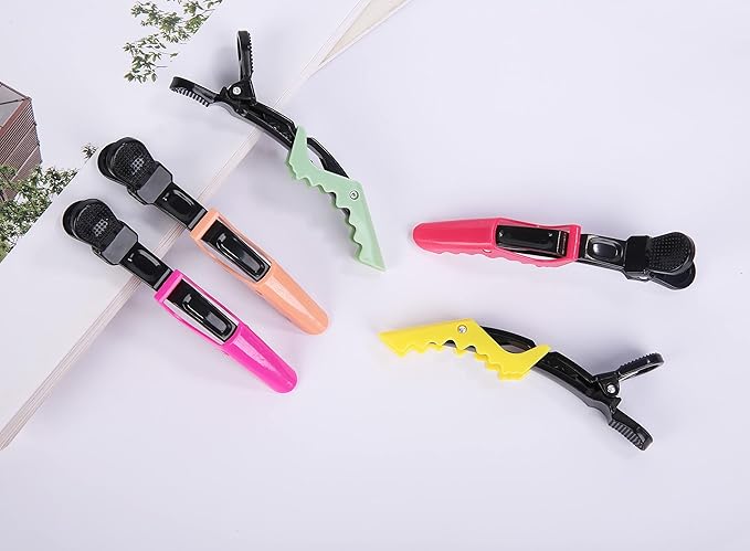 HH&LL Hair Clips for Women – Wide Teeth & Double-Hinged Design – Alligator Styling Sectioning Clips of Professional Hair Salon Quality - 10Pack (RROYG)