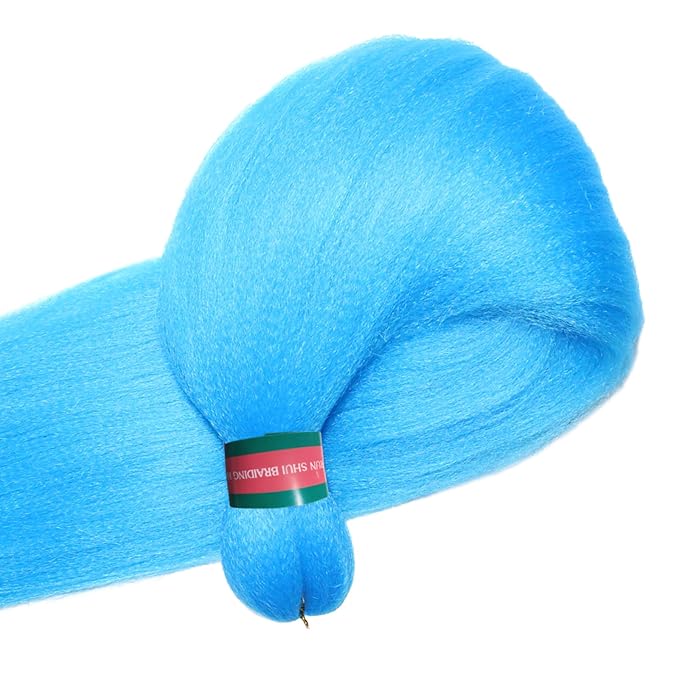 Ombre Blue Pre stretched Braiding Hair 2 Packs Pre feathered Braid Hair Extensions 30 Inches Kanekalon Hair Braids