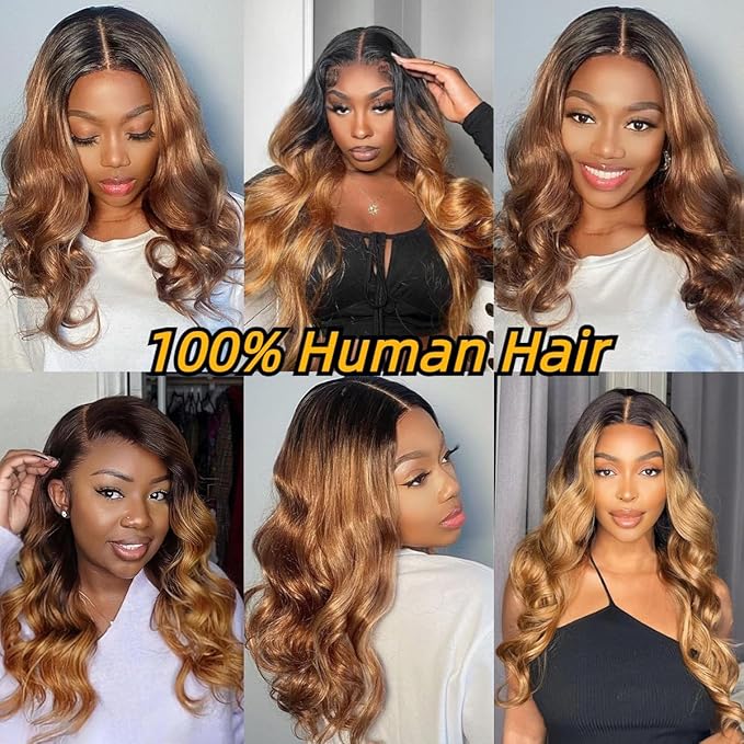 Ombre Bundles Human Hair (T4/30,22 24 26) 2 Tone Brazilian Body Wave 100% Unprocessed Virgin Brazilian 10A Ombre Body Wave Human Hair Weave Bundles